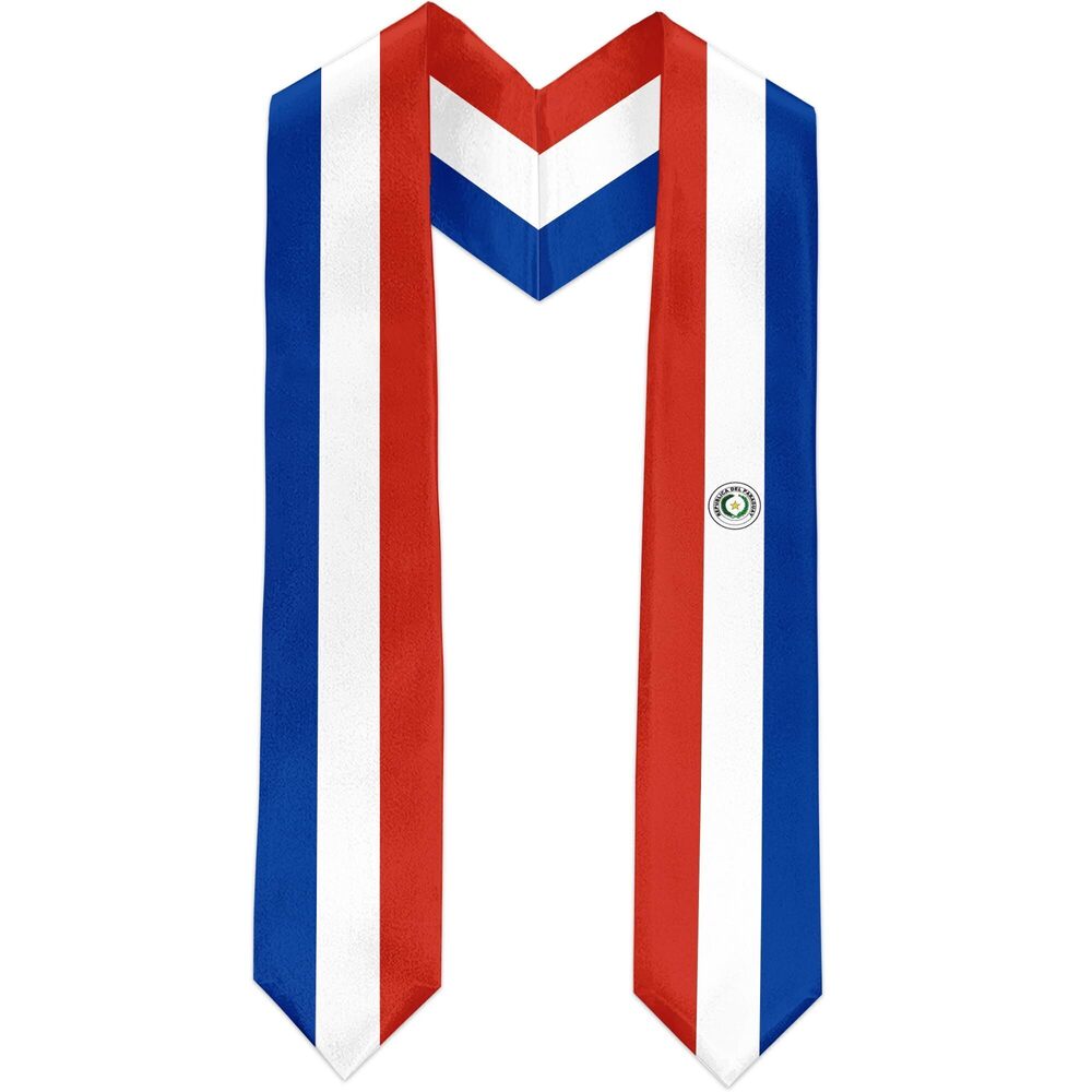 7590 Paraguay Flag Graduation Sash Satin Scarf 72" Stole for Abroad Student